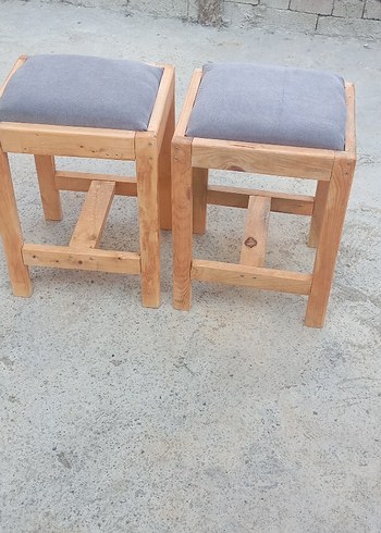 Diğer Gri Çocuk Taburesi Ahşap Çerçeveli