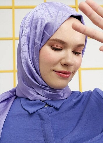  Beden İpeksi Jakar İtalyan Şal Çizgi Desen-Violet 