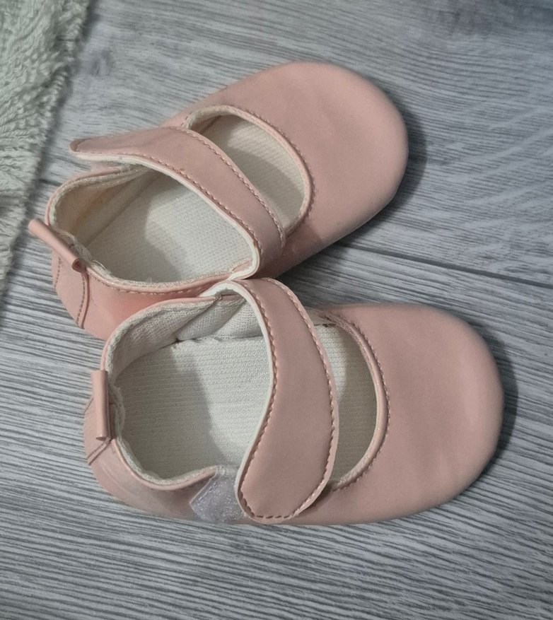 Kız Bebek Pembe Fırfırlı Babet Ayakkabı - Görsel 2