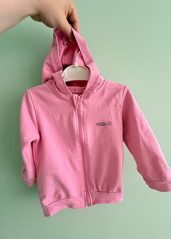 Kız Çocuk Pembe Fermuarlı Sweatshirt