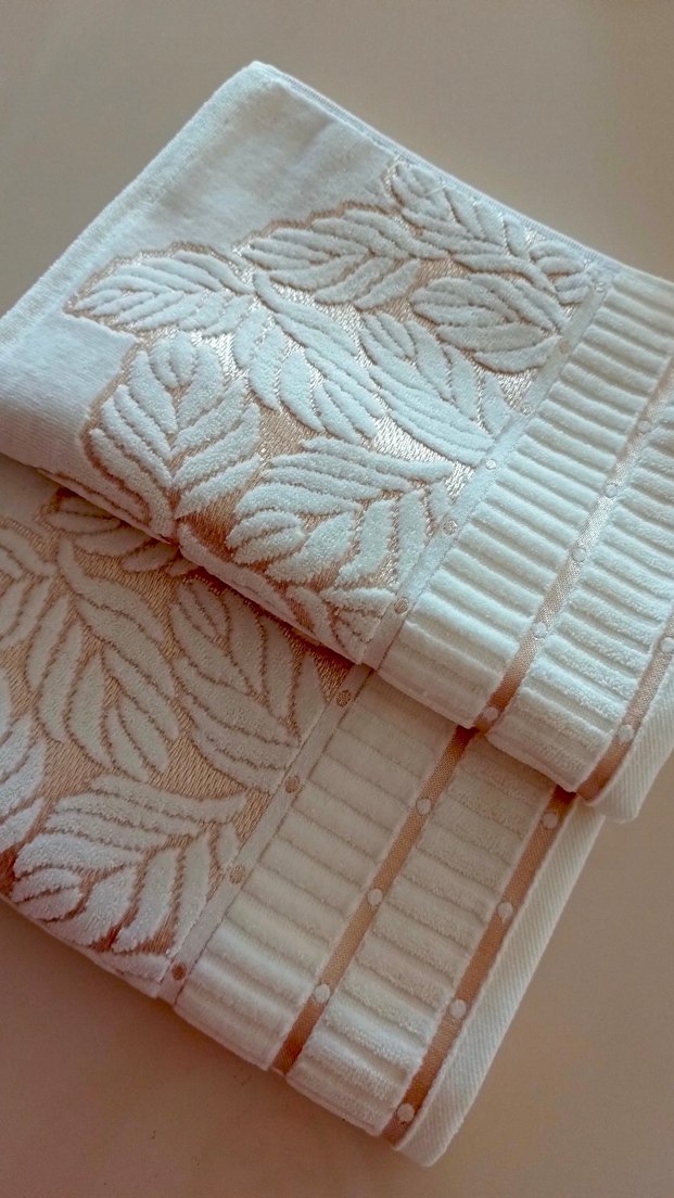 2 adet yaprak desenli el yüz havlusu - Görsel 2