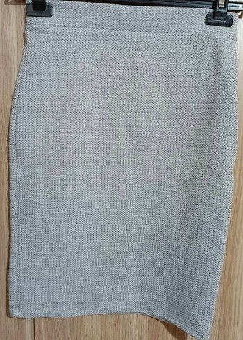 Bej Triko Midi Kalem Etek - Görsel 2