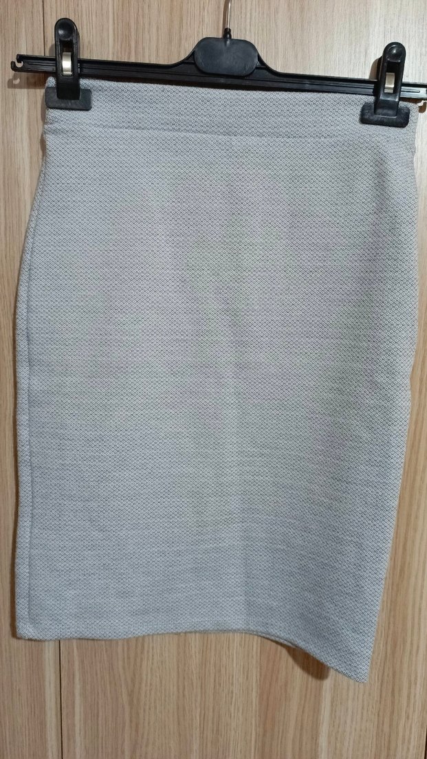 Bej Triko Midi Kalem Etek - Görsel 2