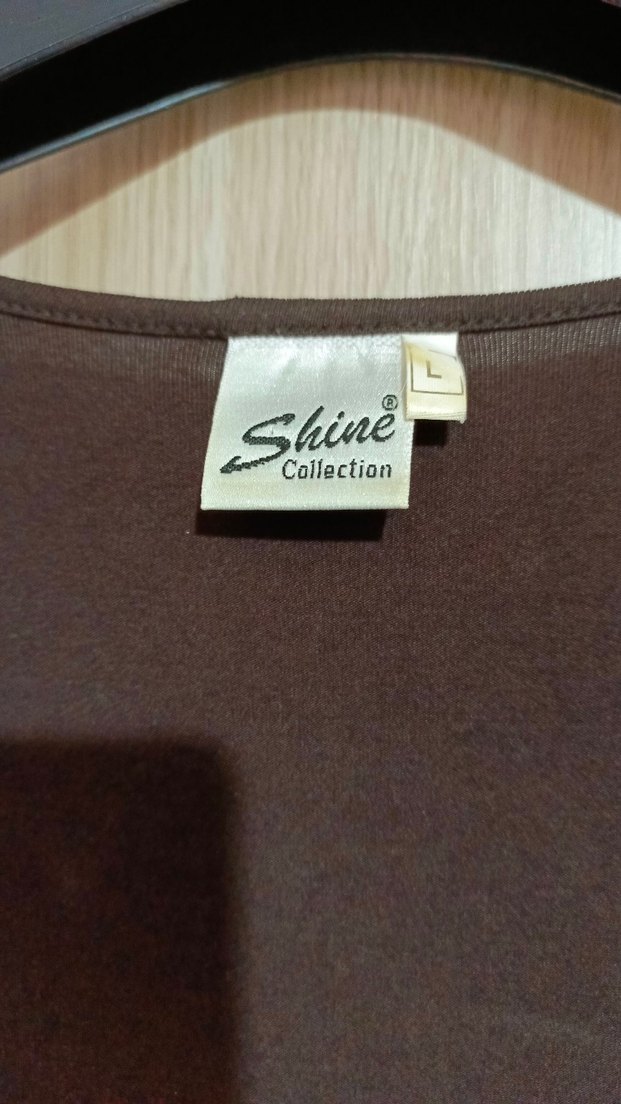 Kahverengi V Yaka Kemerli Uzun Elbise - Görsel 2