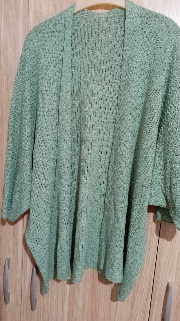 yarasa kol yeşil ince hırka - Görsel 4