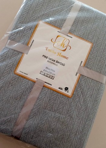 Diğer Gri Desenli Pike Yatak Örtüsü 200x230 cm