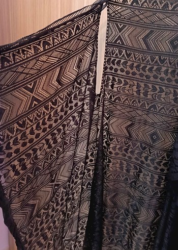 Siyah Bohem Dökümlü pareo - Görsel 4