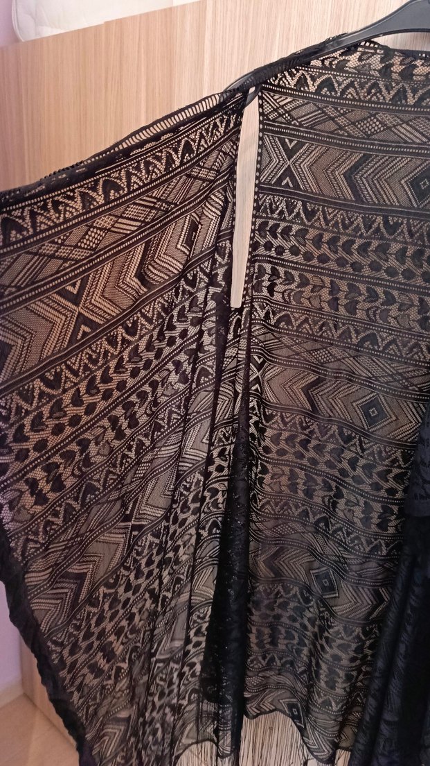 Siyah Bohem Dökümlü pareo - Görsel 4