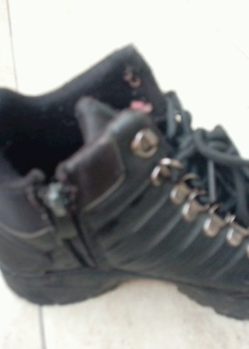 Siyah Erkek Biker Spor Ayakkabı Bağcığı - Görsel 6