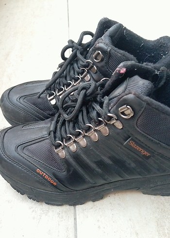 Siyah Erkek Biker Spor Ayakkabı Bağcığı - Görsel 2