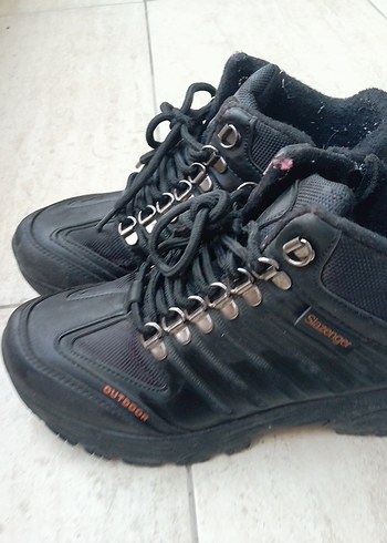 Siyah Erkek Biker Spor Ayakkabı Bağcığı - Görsel 3