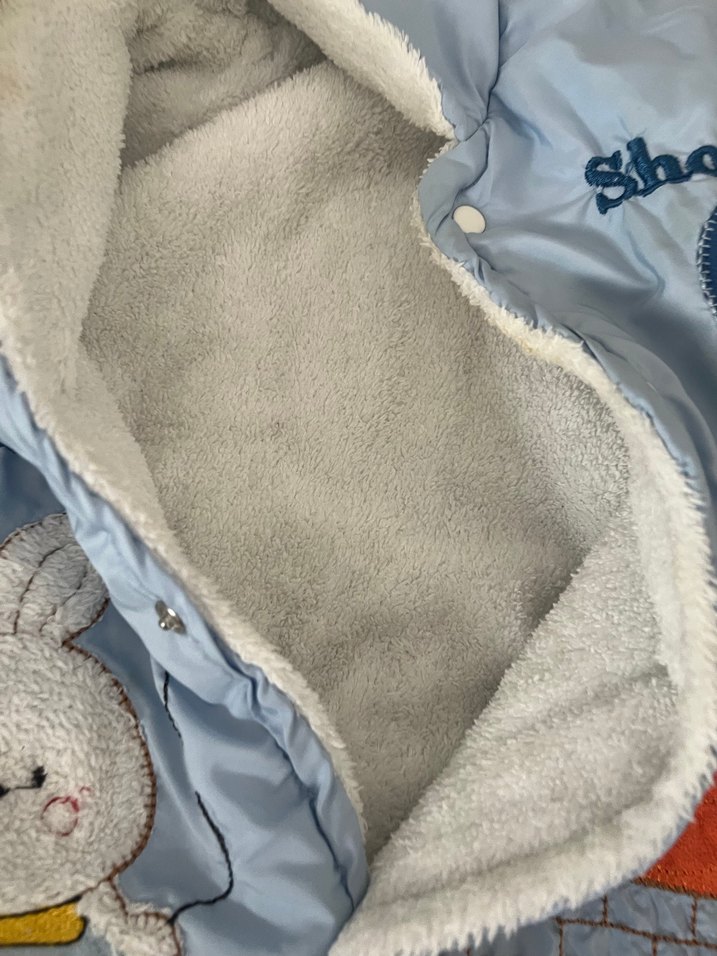 Gri Nakışlı Bebek Tulumu Peluş Detaylı - Görsel 3