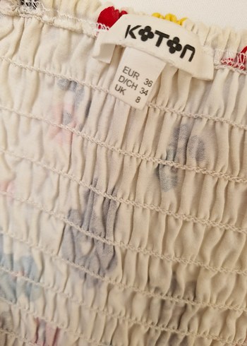 Çiçek Desenli Straplez Midi Elbise - Görsel 6