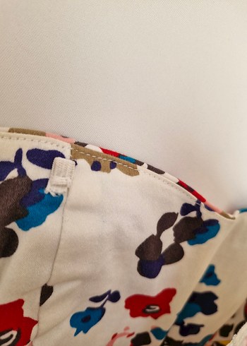 Çiçek Desenli Straplez Midi Elbise - Görsel 5