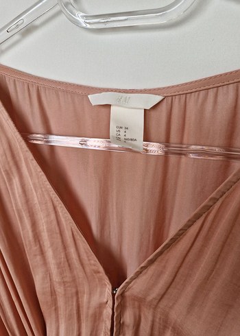 Pembe Drapeli Midi Saten Bohem Elbise - Görsel 3