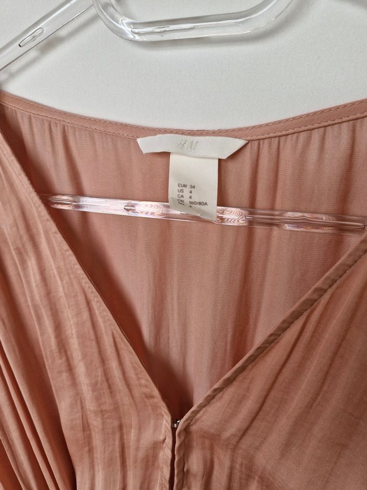 Pembe Drapeli Midi Saten Bohem Elbise - Görsel 3