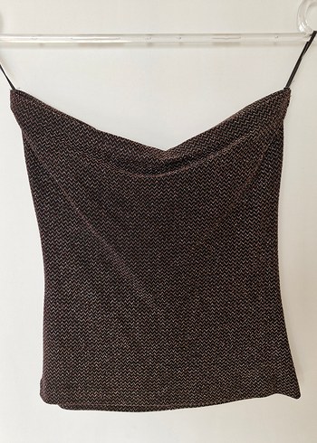 Drapeli Bakır Rengi Straplez Kadın Büstiyer - Görsel 2