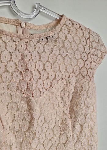 Açık Pembe Midi Dantel Detaylı Kadın Takım - Görsel 5