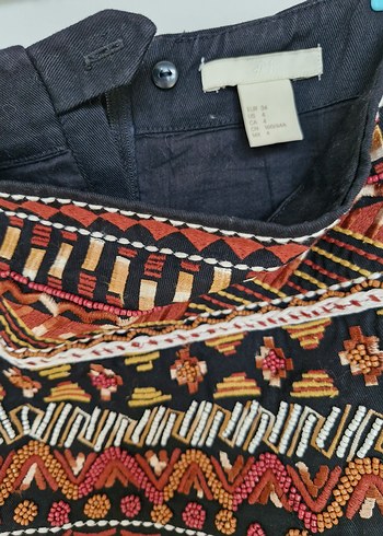 Boncuk İşlemeli Bohem Mini Etek - Görsel 5