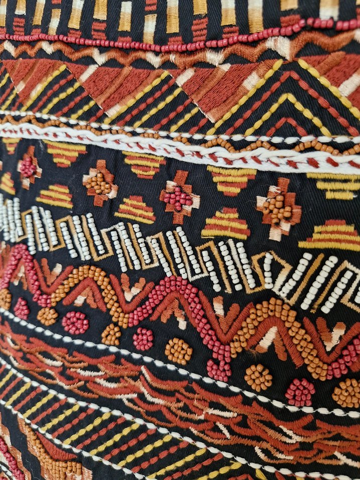 Boncuk İşlemeli Bohem Mini Etek - Görsel 3