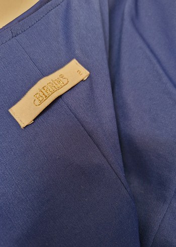 Drapeli Lacivert Straplez Midi Abiye Elbise - Görsel 5