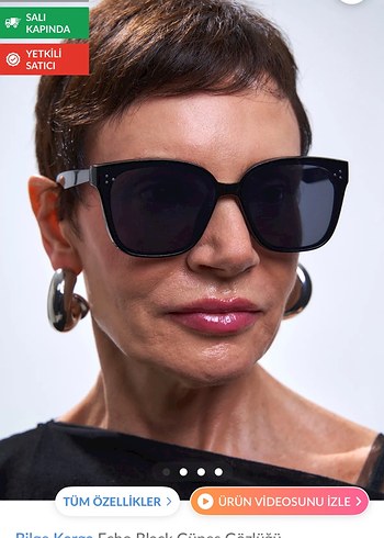 Bilge karga Kadın Siyah Klasik Güneş Gözlüğü - Görsel 5