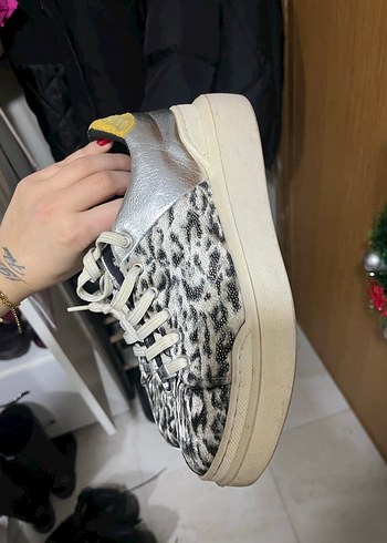 Leopar Desenli Kadın Sneakers - Görsel 4