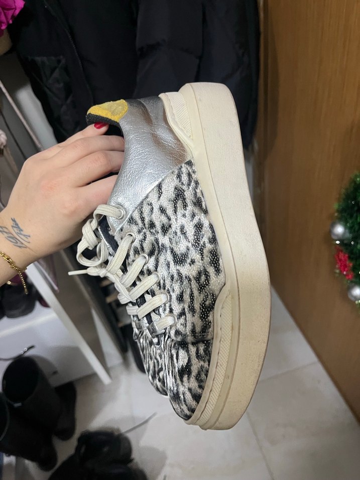 Leopar Desenli Kadın Sneakers - Görsel 4