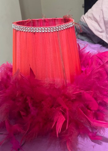 Püsküllü Pembe avize başlığı - Görsel 5