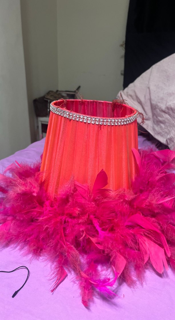 Püsküllü Pembe avize başlığı - Görsel 2