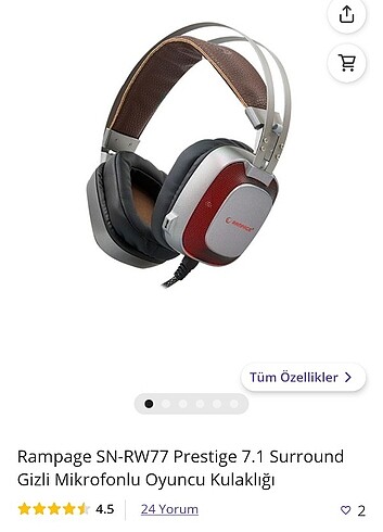 Rampage mikrofonlu oyuncu kulaklığı - Görsel 3