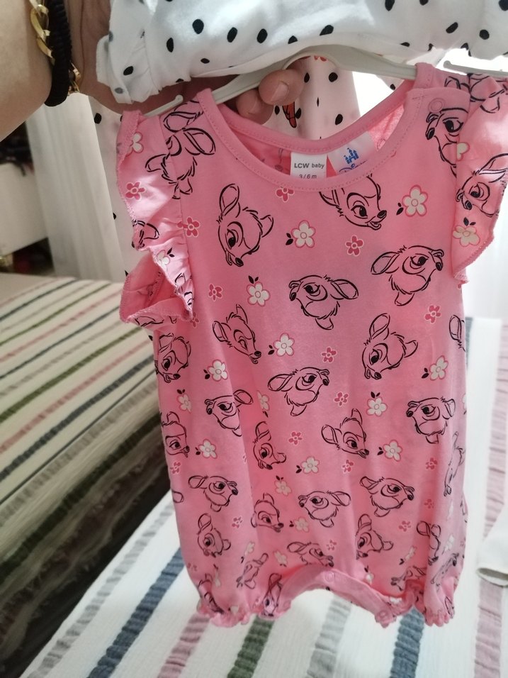 Beyaz Puantiyeli Kız Bebek Tulum - Görsel 2