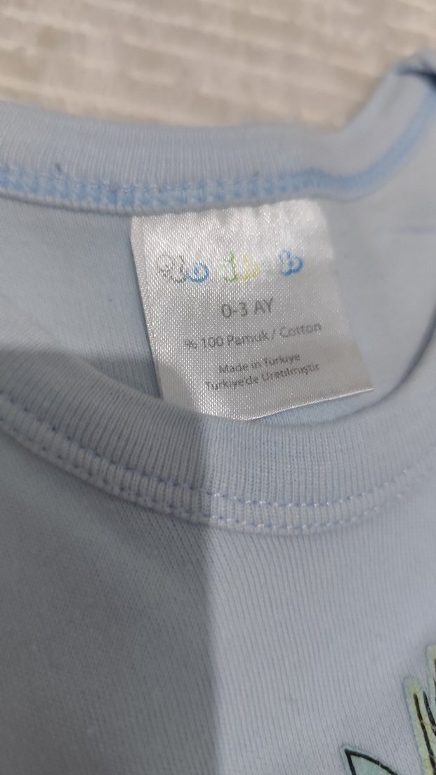 Mavi Bebek Kısa Kollu Çıtçıtlı Body Seti - Görsel 2