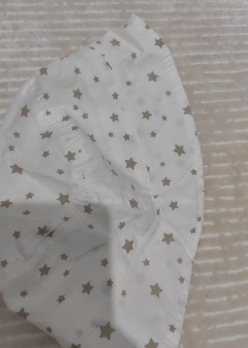 Gri Yıldız Desenli Beyaz Çocuk Bucket Şapka - Görsel 4