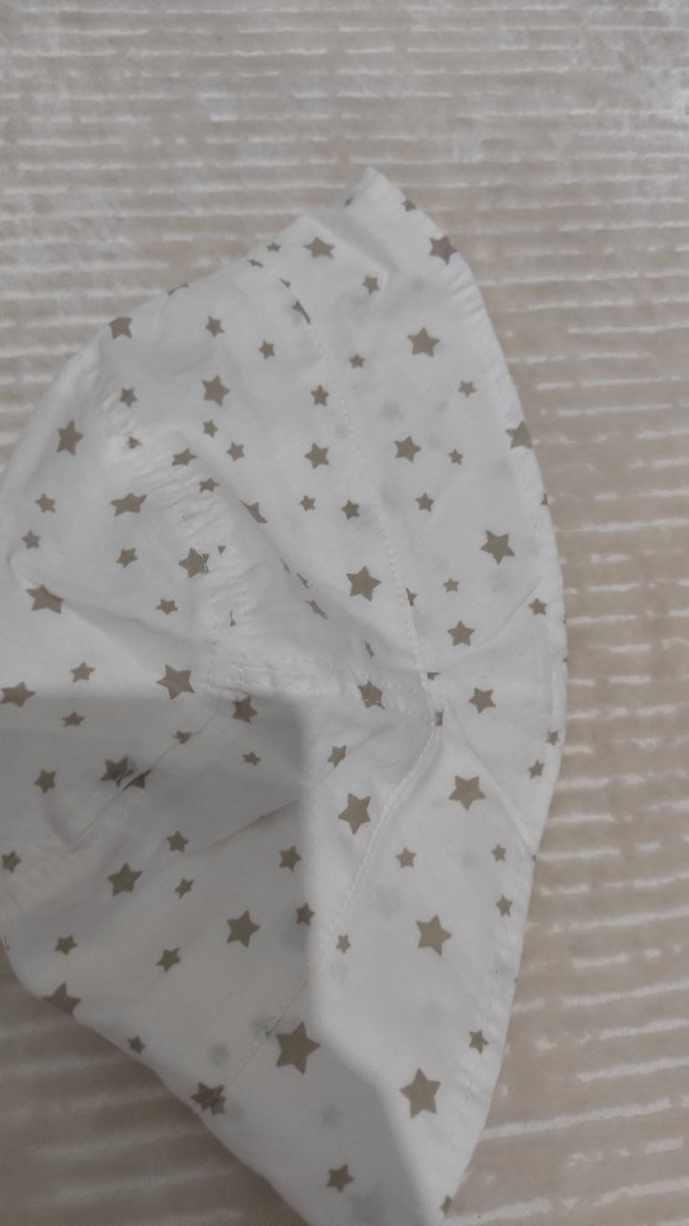 Gri Yıldız Desenli Beyaz Çocuk Bucket Şapka - Görsel 4