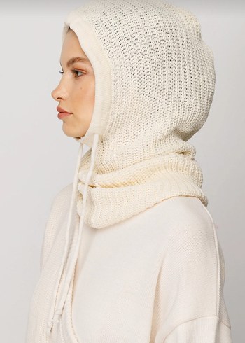 krem balaclava başlık - Görsel 5