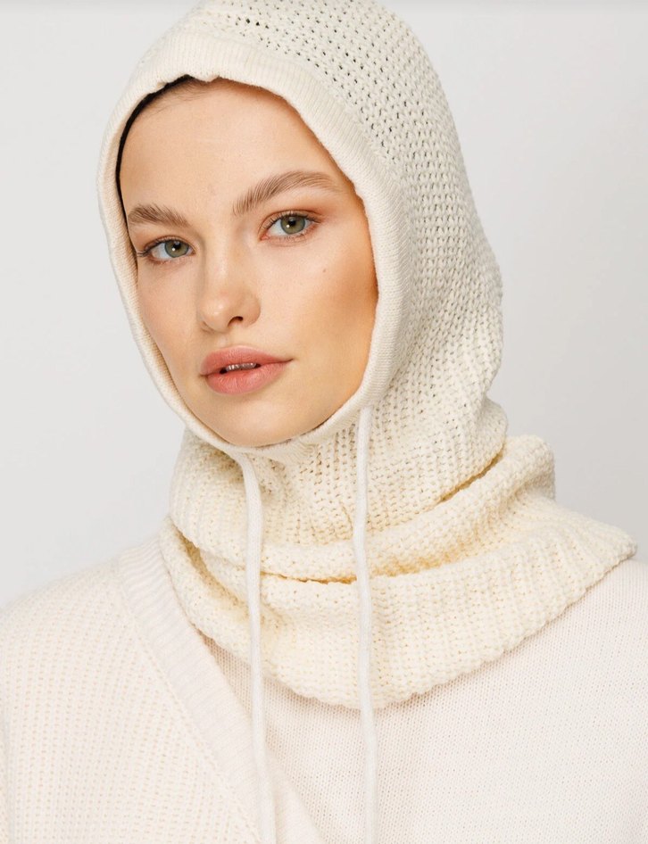 krem balaclava başlık - Görsel 4