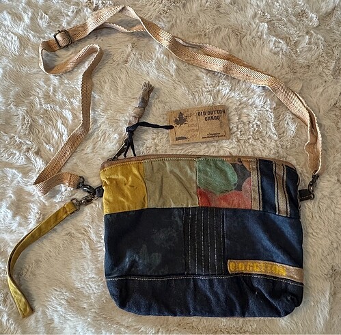 Old Cotton Cargo Patchwork Violet Omuz Çantası