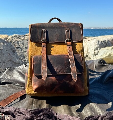 Old Cotton Cargo OCC Süet ve Deri, El Yapımı Sırt Çantası