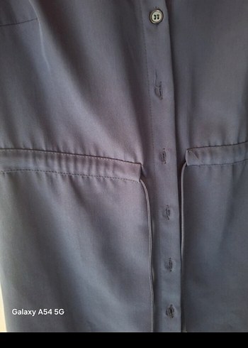 Lacivert Kısa Kollu elbise - Görsel 3