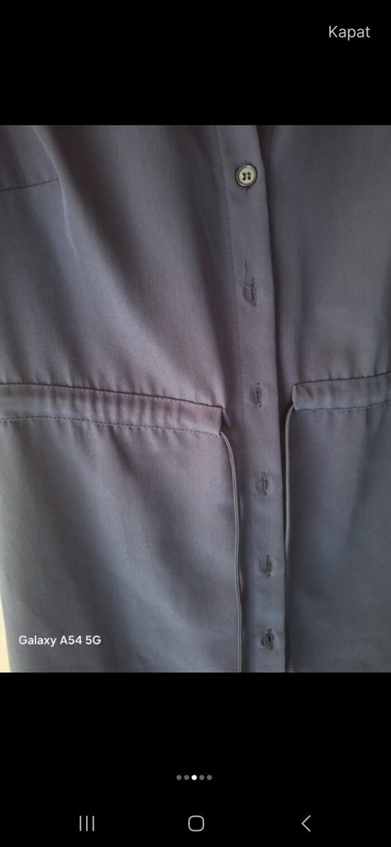 Lacivert Kısa Kollu elbise - Görsel 3