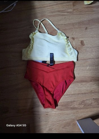 xs Beden kırmızı Renk Kırmızı Yüksek Bel Bikini Altı