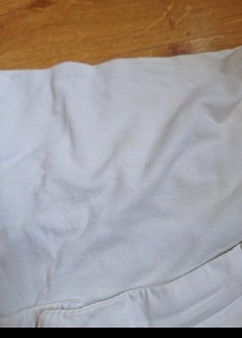 Pamuklu Beyaz Hamile Mini Şort - Görsel 3