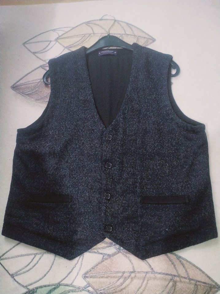 Düğmeli Siyah Erkek kışlık yelek - Görsel 2