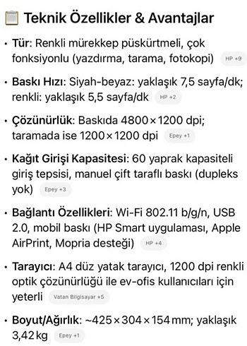 HP Desk Jet 2710 Printer-Fotokopi Terteniz - Görsel 7