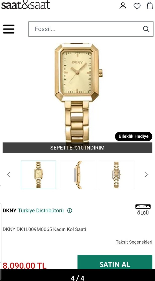 DKNY Kadın Altın Renkli Klasik Saat - Görsel 4