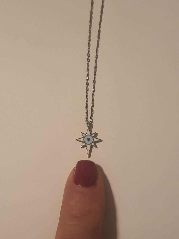 Nereze 925ayar gümüş kutup yildızı kolye - Görsel 4