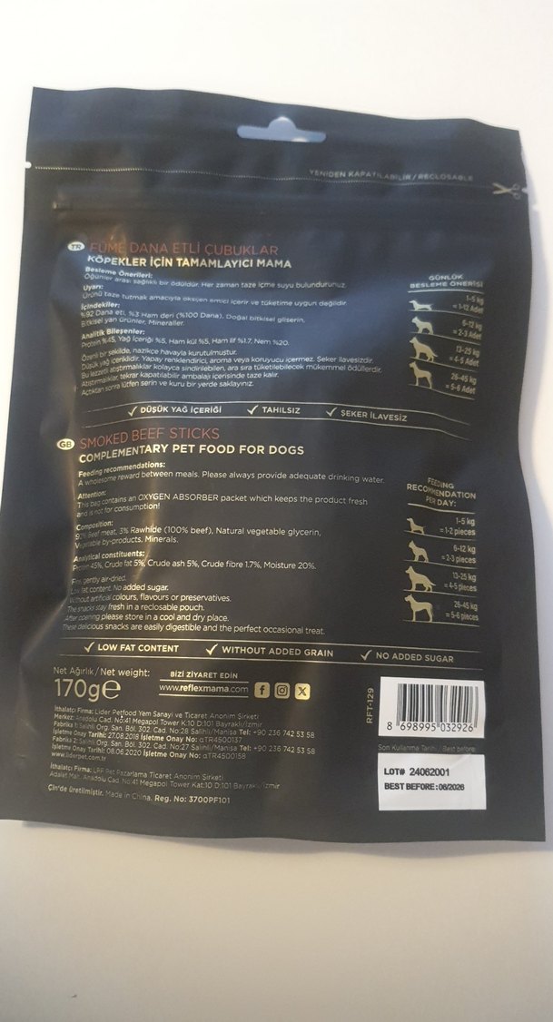 Reflex Füme Dana Etli Köpek Ödülü 170g - Görsel 2