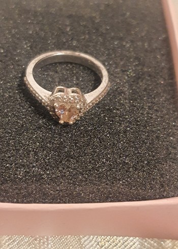 925 Ayar Pembe Kalpli çokşık gümüş yüzük - Görsel 2