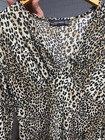 xl Beden Leopar elbise